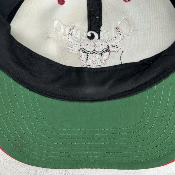 VTG Chicago Bulls NBA Twins Enterprise Snapback Hat Cap Split Bar Two-Tone 90s - Picture 7 of 8